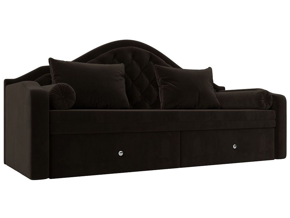Прямой диван софа Сойер (коричневый цвет)