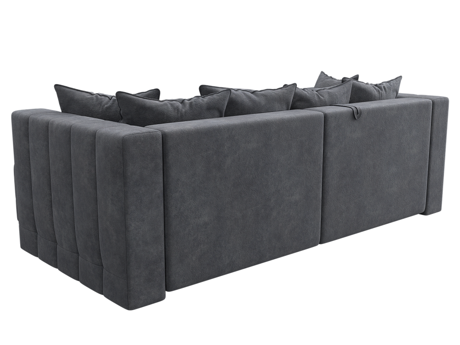 Диван угловой Лига-052 НПБ угол универсальный (brut 16 темно-серый)