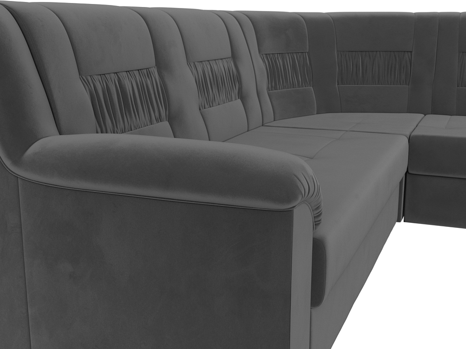 Диван угловой Карелия правый угол (seven 17 серый)