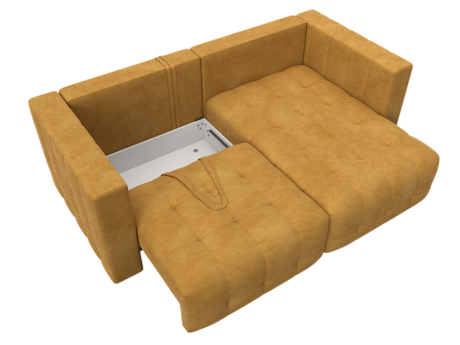 Диван угловой Лига-052 НПБ угол универсальный (brut 10 желтый)