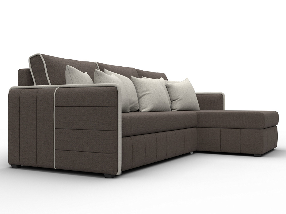 Диван угловой Лига-078 угол универсальный (амур 05 коричневый;амур 02 бежевый)