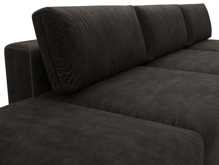 Диван прямой модульный с пуфом Лига-060 НПБ Лонг (brut 17 коричневый)