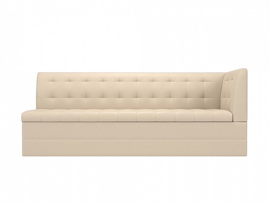 Диван кухонный прямой Бриз с углом справа (бежевый)