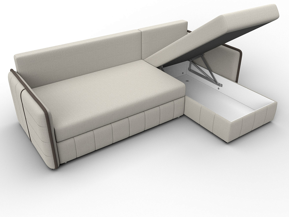 Диван угловой Лига-078 угол универсальный (амур 02 бежевый;амур 05 коричневый)