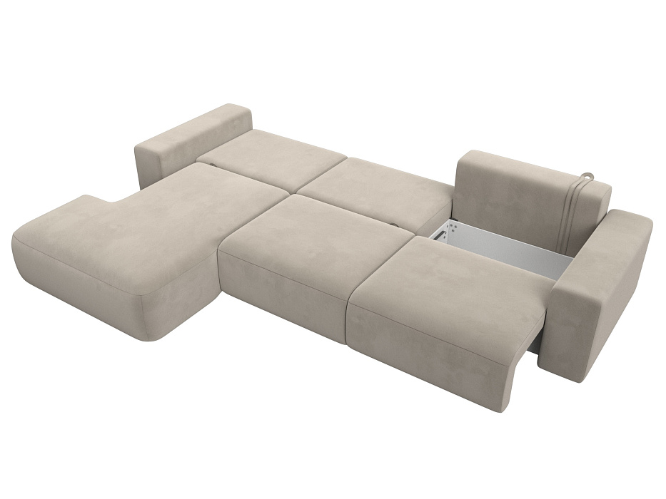 Диван угловой Лига-036 НПБ Классик Лонг левый угол (бежевый)