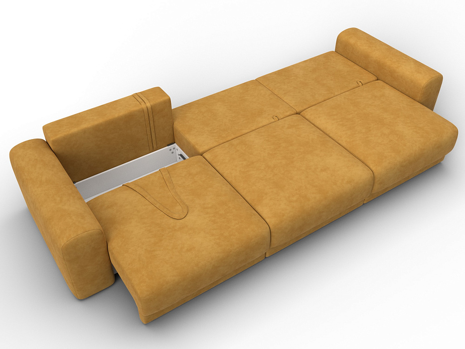 Диван прямой Лига-056 НПБ Лонг (brut 10 желтый)