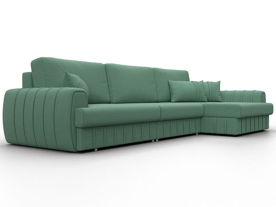 Диван угловой Лига-057 НПБ Лонг угол правый (амур 11 зеленый)