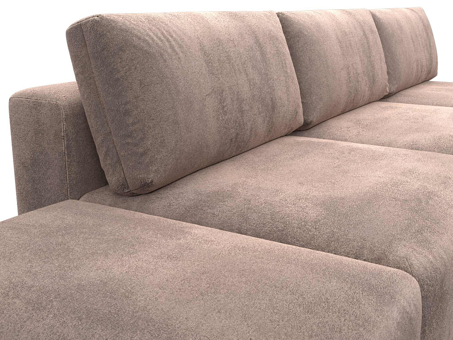 Диван угловой модульный с пуфом Лига-060 НПБ Лонг угол универсальный (tower 05 бежевый)