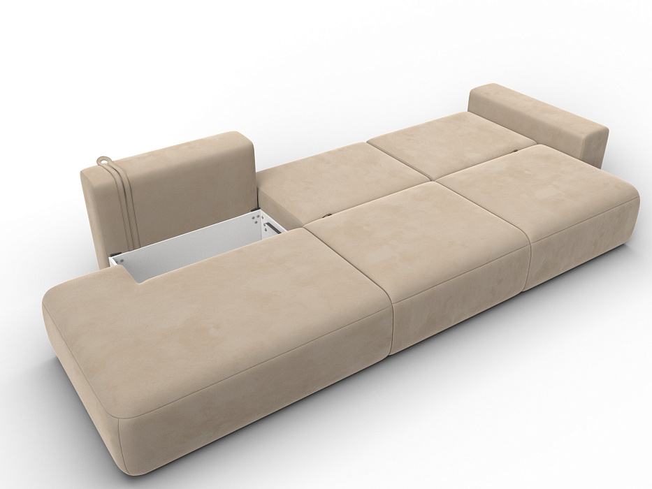 Диван прямой Лига-036 НПБ Модерн Лонг подлокотник справа (бежевый)