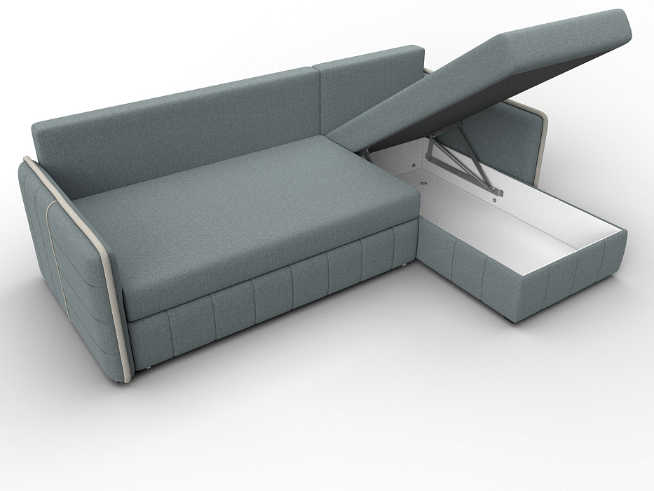 Диван угловой Лига-078 угол универсальный (амур 07 серый;амур 02 бежевый)