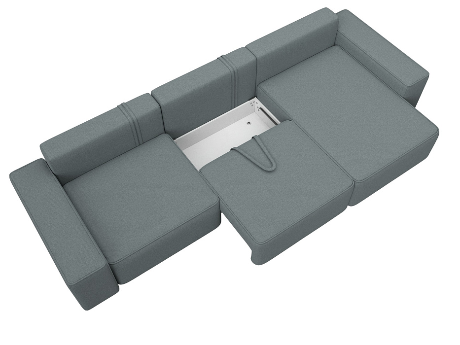 Диван угловой Лига-074 угол универсальный (амур 07 серый)