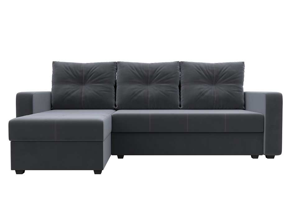 Диван угловой Ливерпуль Лайт левый угол (seven 17 серый)