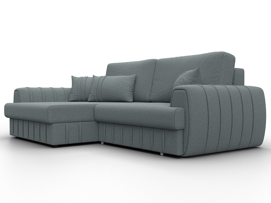 Диван угловой Лига-057 НПБ угол левый (амур 07 серый)