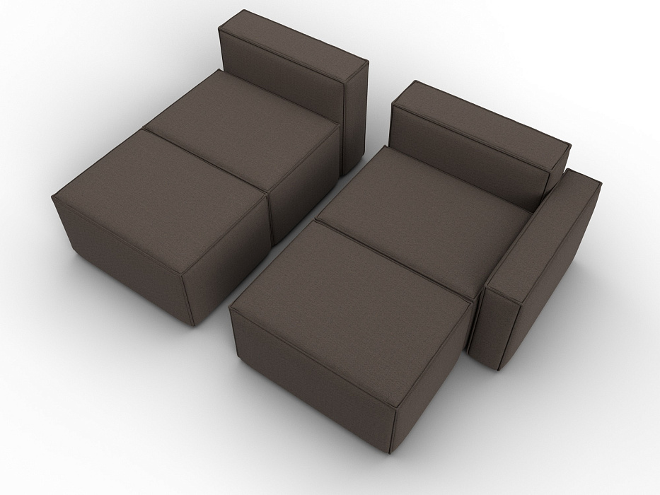 Диван угловой модульный Лига-063 угол правый (амур 05 коричневый)