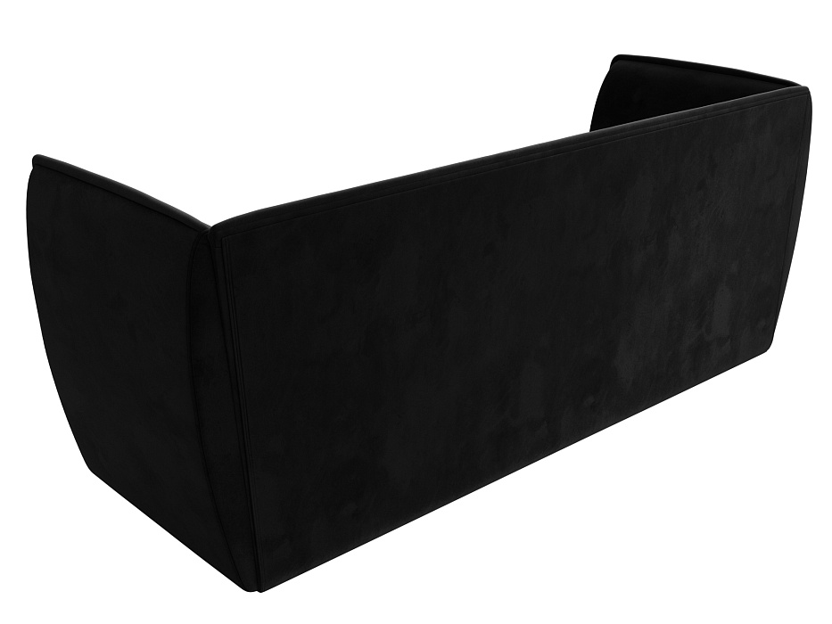 Диван кухонный прямой Бергамо 3-х местный (seven 35 черный)