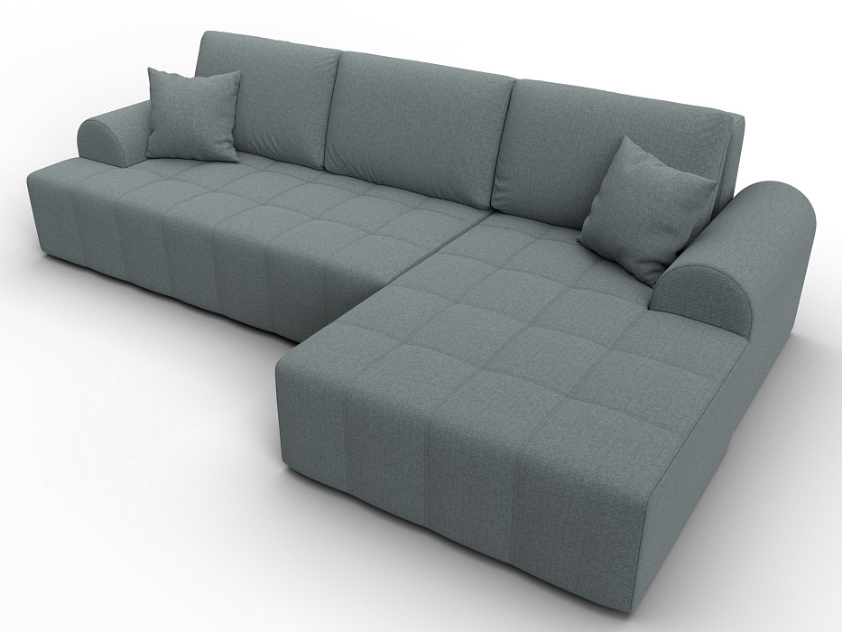 Диван угловой Лига-080 угол правый (амур 07 серый)