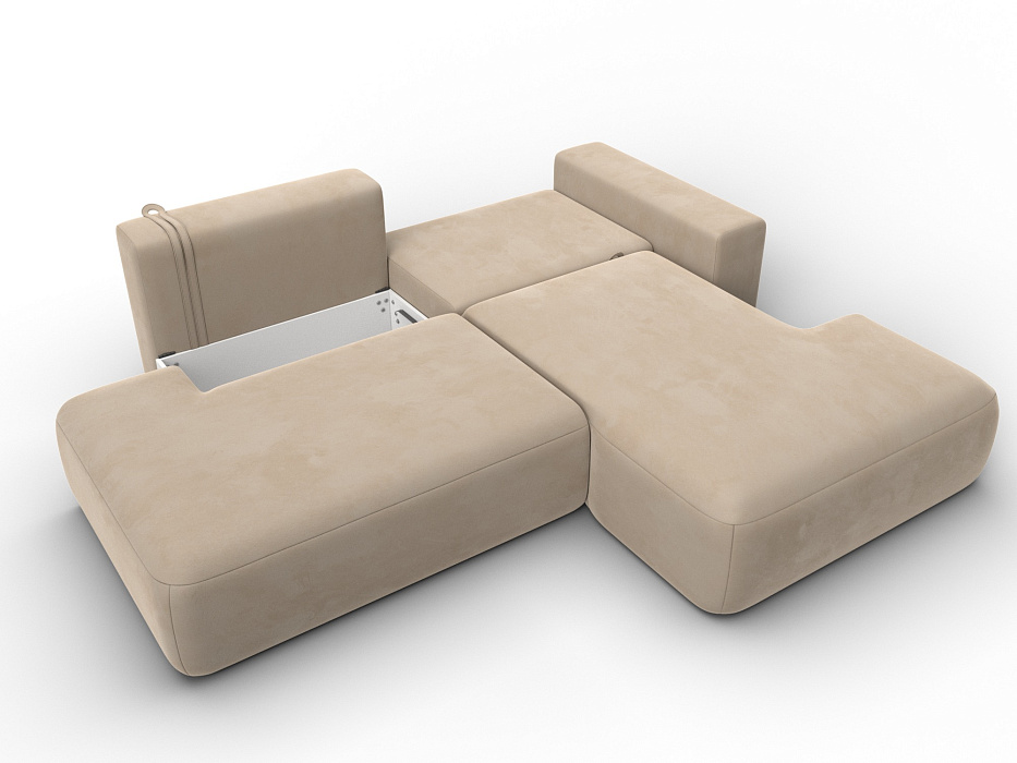 Диван угловой Лига-036 НПБ Модерн правый угол (seven 729 бежевый)
