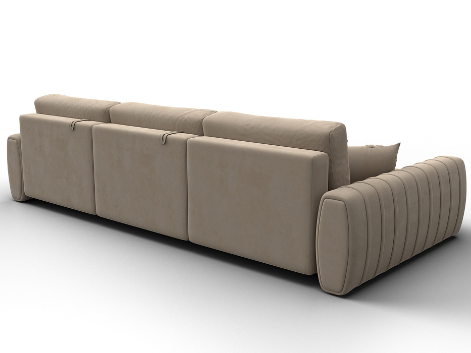 Диван угловой Лига-057 НПБ Лонг угол левый (seven 729 бежевый)