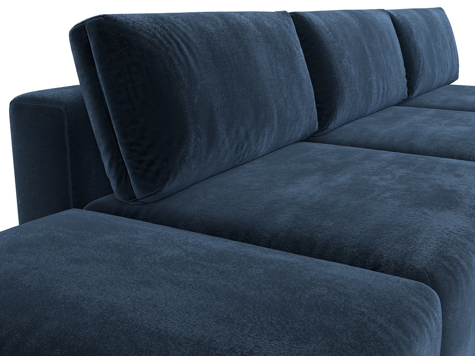 Диван прямой модульный с пуфом Лига-060 НПБ Лонг (tower 13 синий)