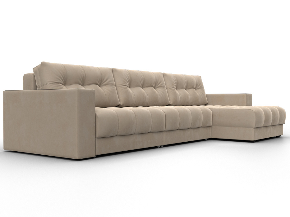 Диван угловой с декором Лига-049 НПБ Лонг (seven 729 бежевый)