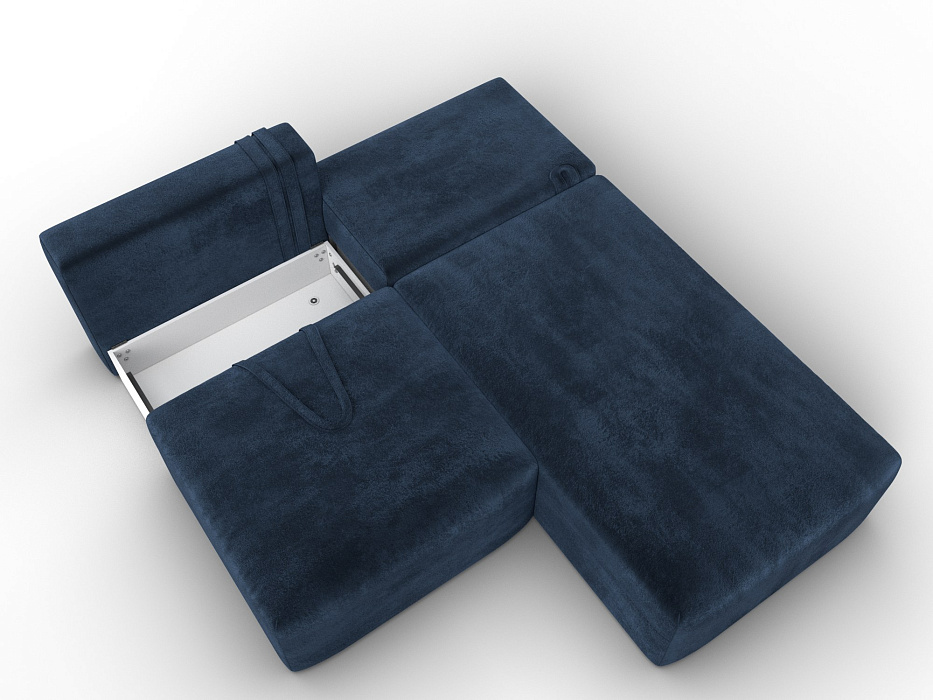 Диван угловой модульный Лига-060 НПБ угол универсальный (tower 13 синий)