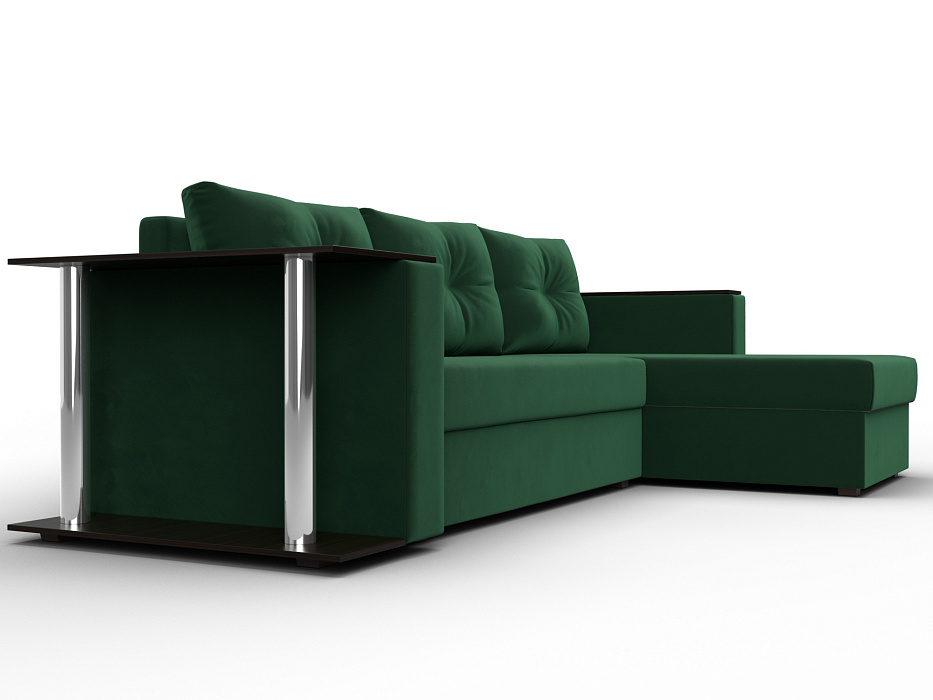 Диван угловой Атланта со столом правый угол (seven 626 зеленый)