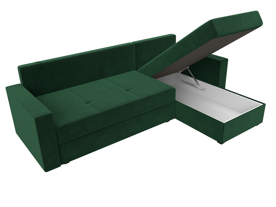 Диван угловой Верона Лайт правый угол (seven 626 зеленый)