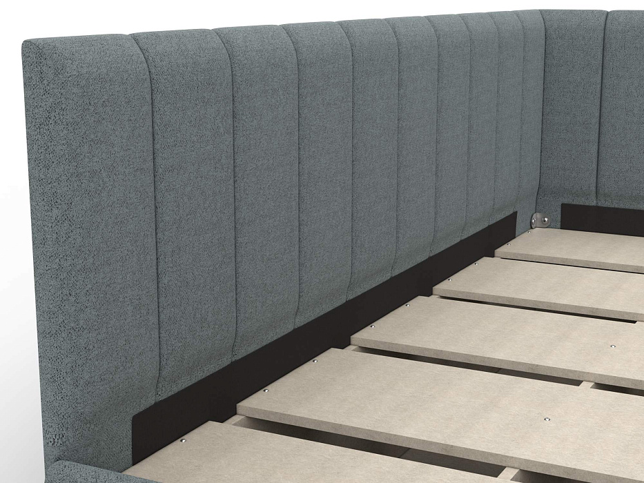 Кровать односпальная Лига-128 (90) (амур 07 серый)