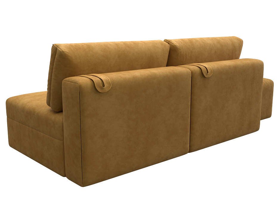 Диван прямой модульный с пуфом Лига-060 НПБ (brut 10 желтый)