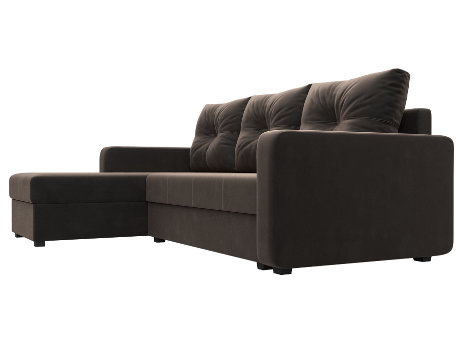 Диван угловой Ливерпуль Лайт левый угол (seven 727 коричневый)