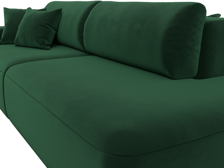 Диван прямой Лига-036 НПБ Модерн подлокотник слева (seven 626 зеленый)