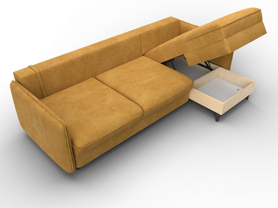 Диван угловой Лига-064 НПБ угол универсальный (brut 10 желтый)