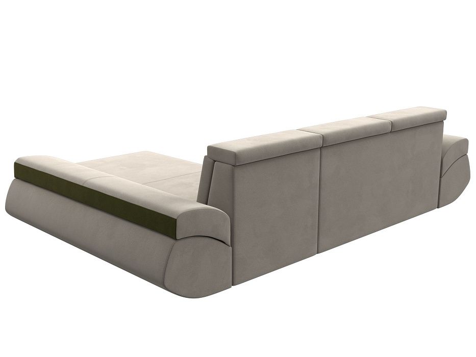 Диван угловой Лига-032 правый угол (бежевый;зеленый)