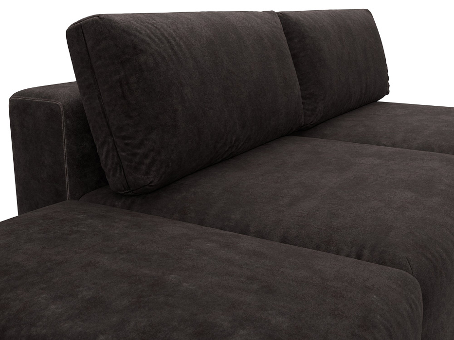 Диван прямой модульный с пуфом Лига-060 НПБ (brut 17 коричневый)