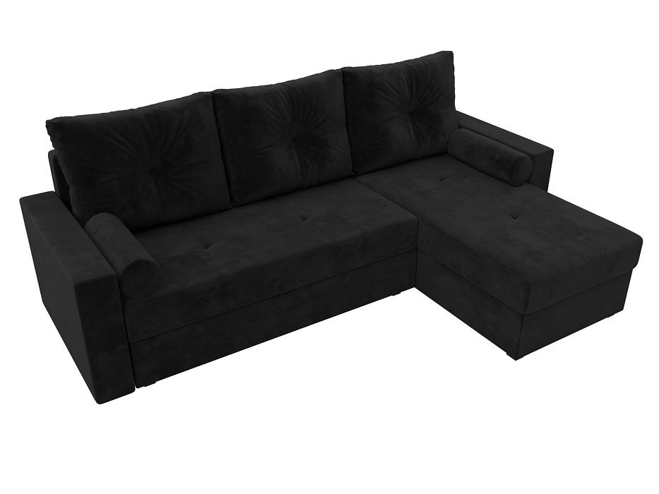 Диван угловой Верона Лайт правый угол (seven 35 черный)