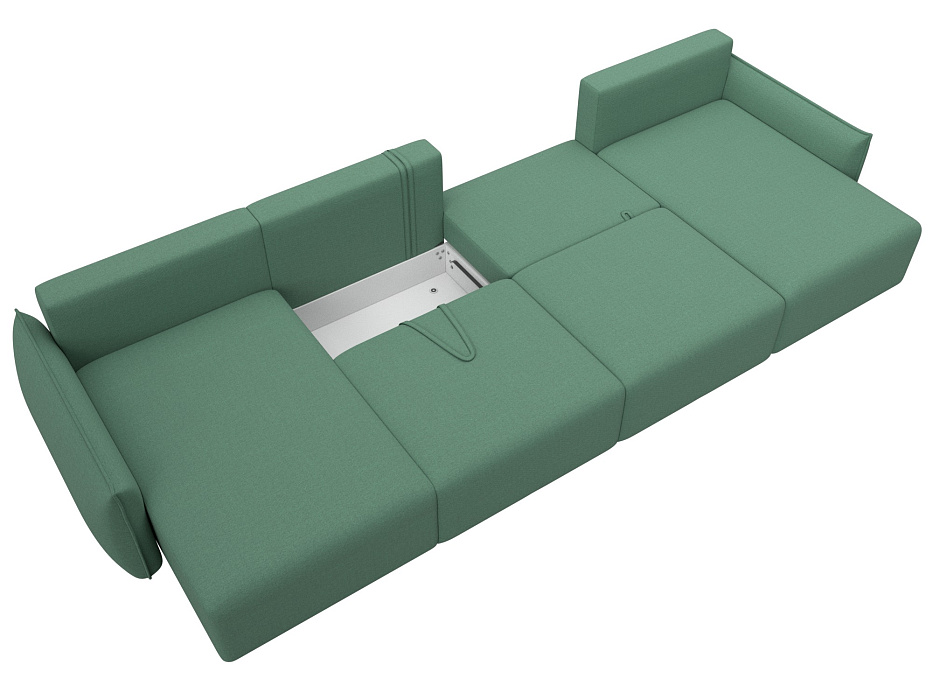 Диван П-образный Лига-051 НПБ Лонг (амур 11 зеленый)