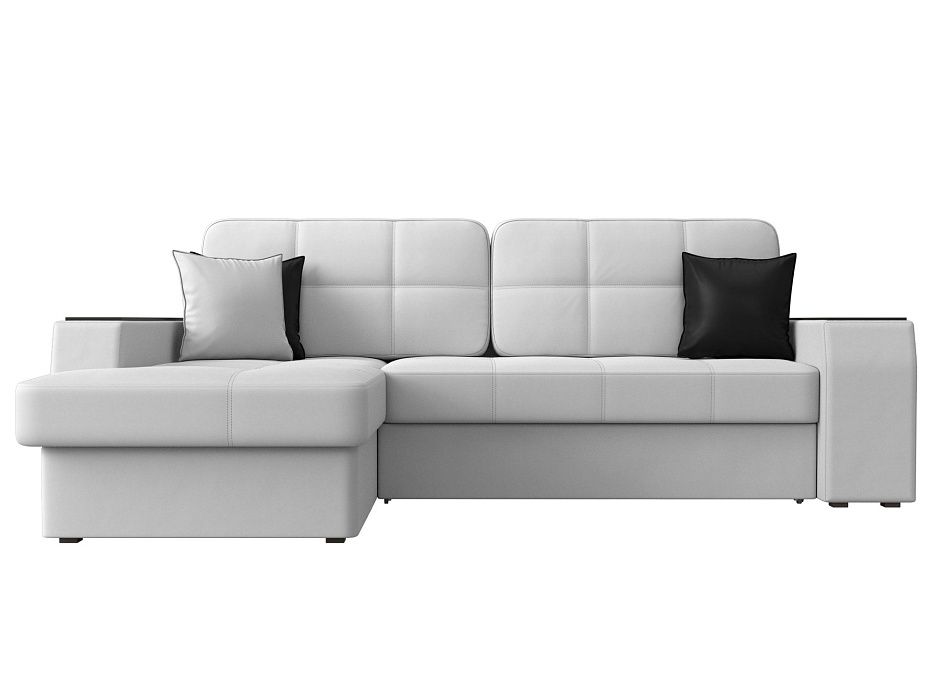 Диван угловой Брюссель левый угол (белый;черный)