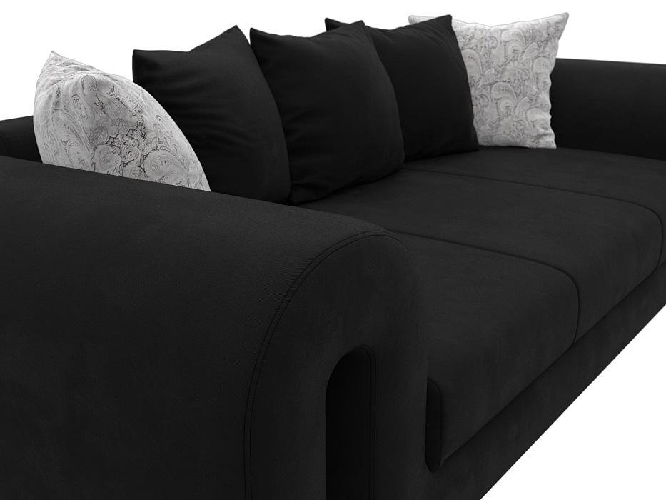 Диван прямой Волна (черный;серый)