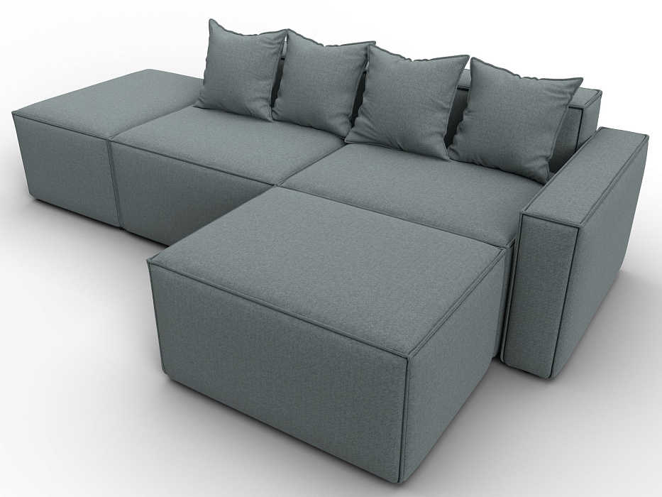 Диван угловой модульный Лига-063 угол правый (амур 07 серый)