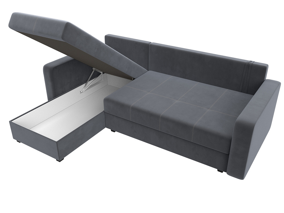 Диван угловой Ливерпуль Лайт левый угол (seven 17 серый)