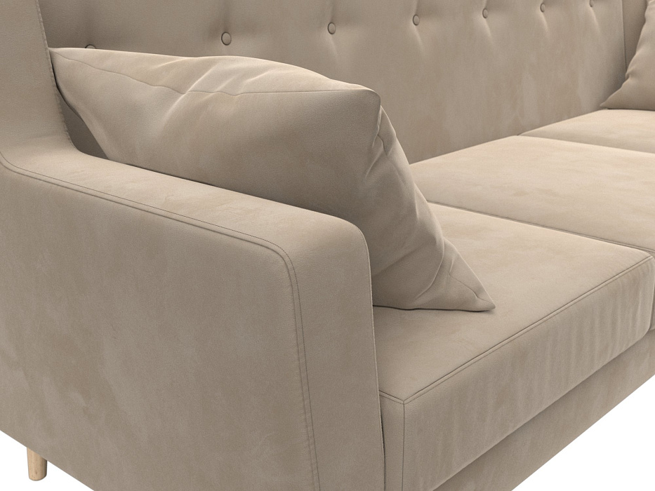 Диван кухонный прямой Брайтон 3 (seven 729 бежевый)