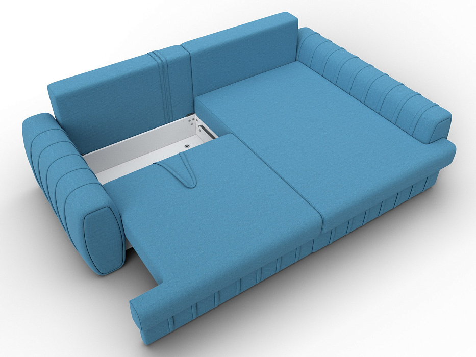 Диван угловой Лига-057 НПБ угол правый (амур 10 голубой)