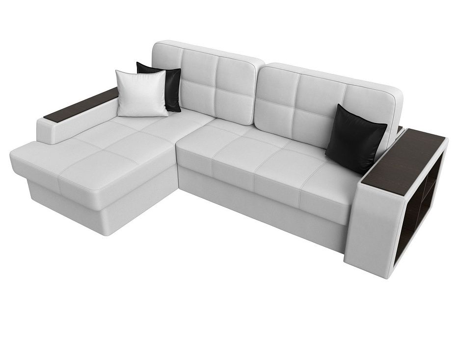 Диван угловой Брюссель левый угол (белый;черный)