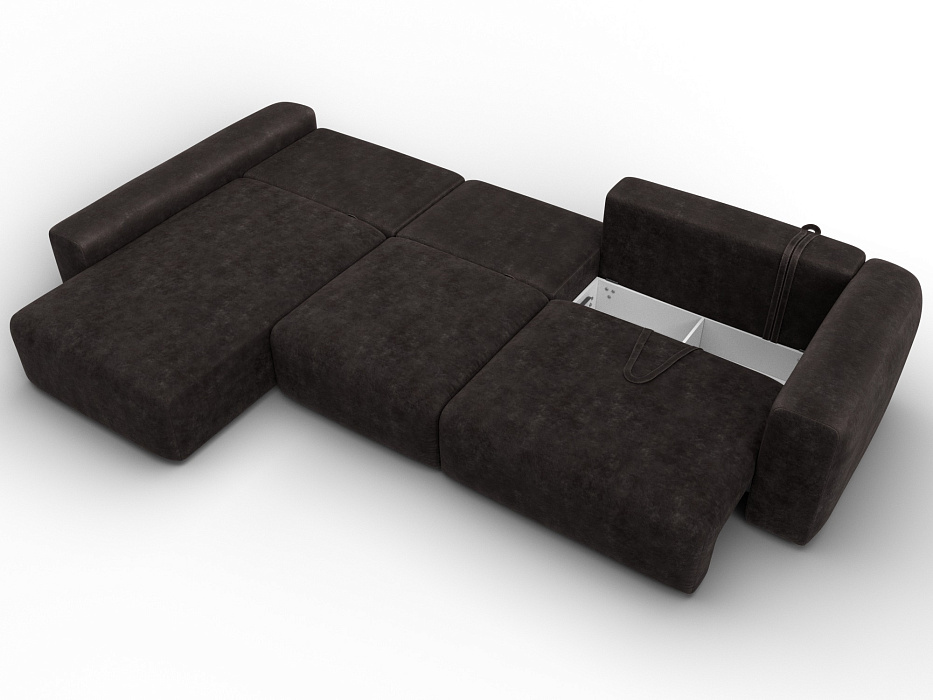 Диван угловой Лига-066 НПБ Лонг угол левый фото в интернет-магазине Лига Диванов