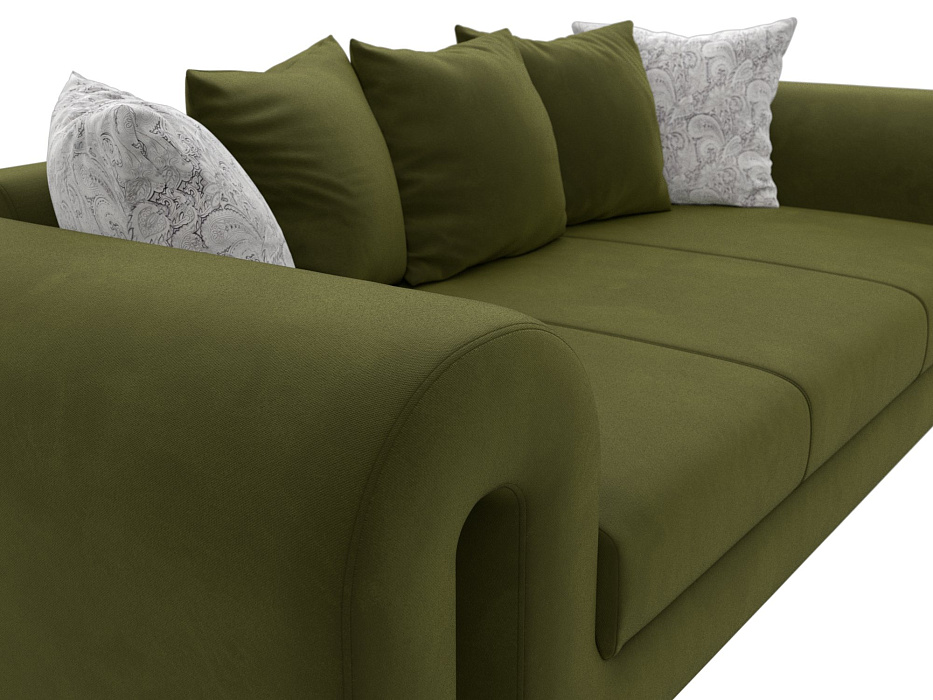 Диван прямой Волна (зеленый;серый)