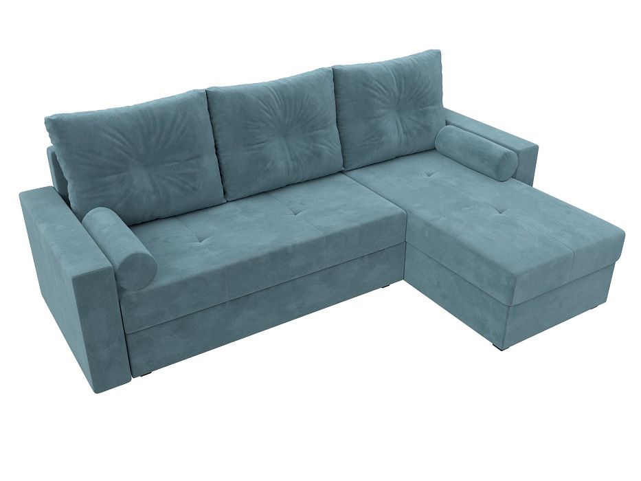 Диван угловой Верона Лайт правый угол (seven 113 бирюзовый)