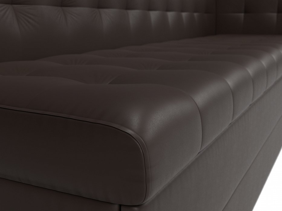 Диван кухонный прямой Бриз с углом справа (коричневый)