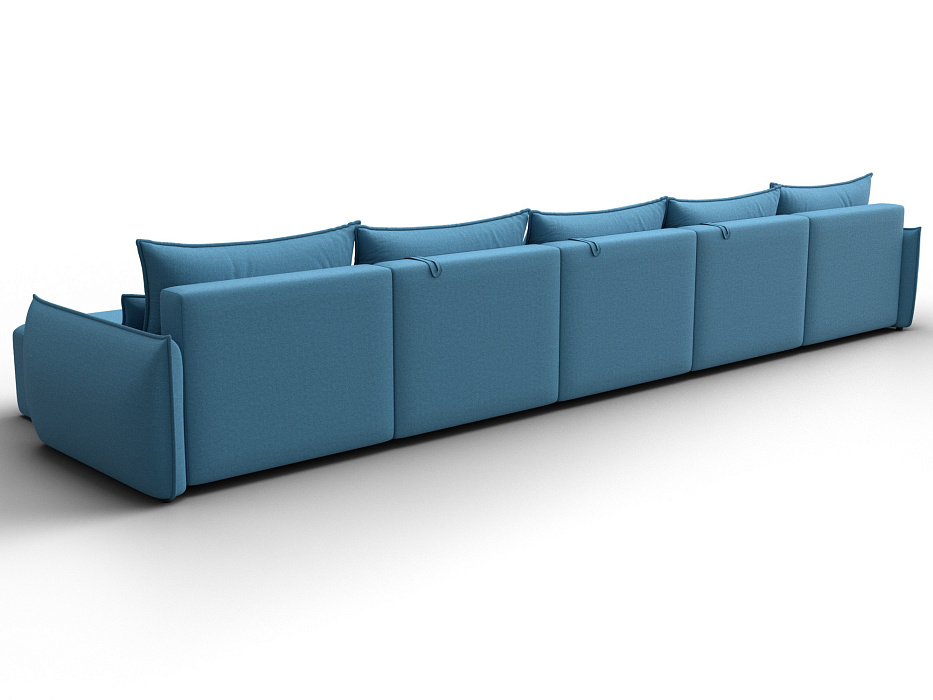 Диван П-образный Лига-051 НПБ МегаЛонг (амур 10 голубой)