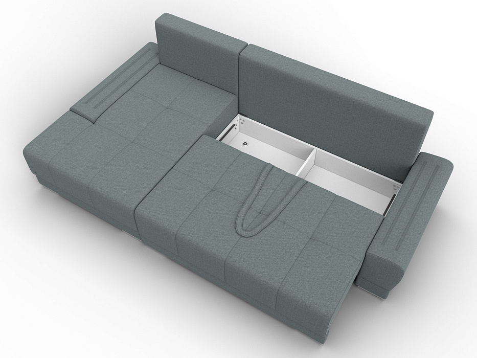 Диван угловой Лига-119 угол левый (амур 07 серый)