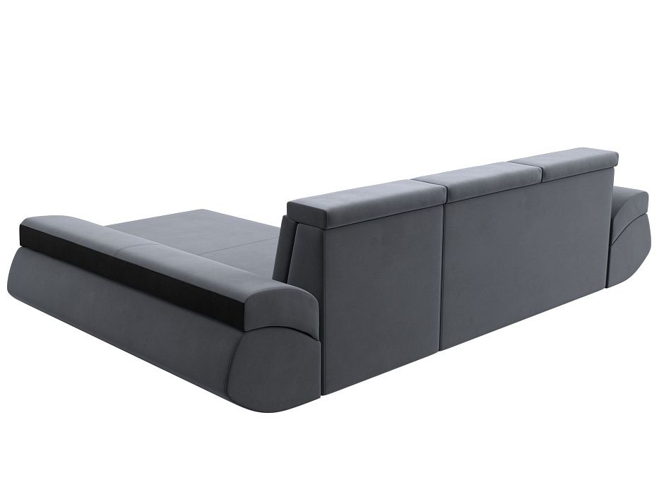 Диван угловой Лига-032 правый угол (seven 17 серый;seven 35 черный)